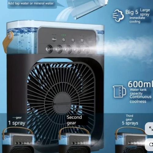 3-u-1 Prenosivi Ventilator-Klima i Ovlaživač Vazduha sa led svetlom– Osveženje Gde god da Ste!