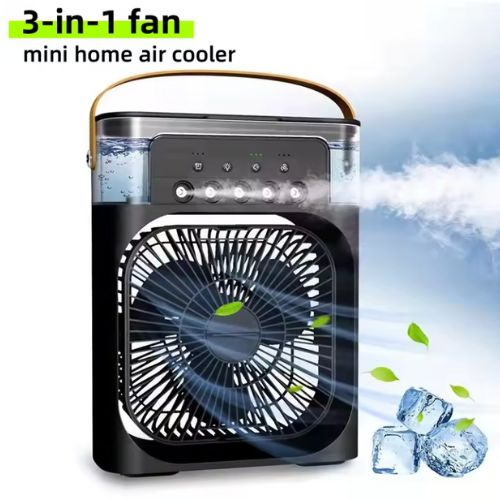 3-u-1 Prenosivi Ventilator-Klima i Ovlaživač Vazduha sa led svetlom– Osveženje Gde god da Ste!