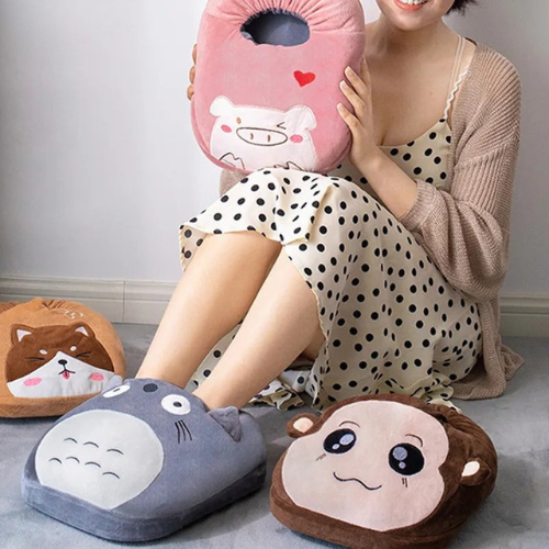 2 u 1 slatki čupavi zimski grejač masažer za stopala