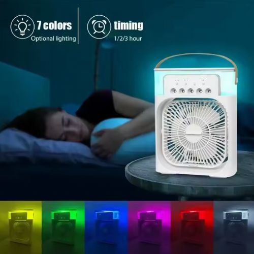 3-u-1 Prenosivi Ventilator-Klima i Ovlaživač Vazduha  sa led svetlom– Osveženje Gde god da Ste!
