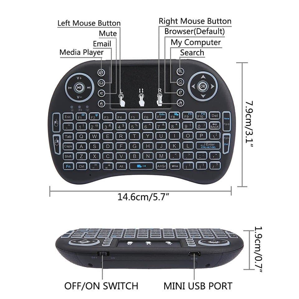 Bežična MINI TASTATURA sa RGB Osvetljenjem