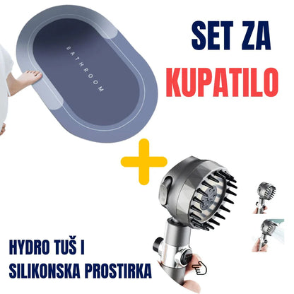 Set za kupatilo - Hydro Tuš i Silikonska Prostirka za Kupatilo